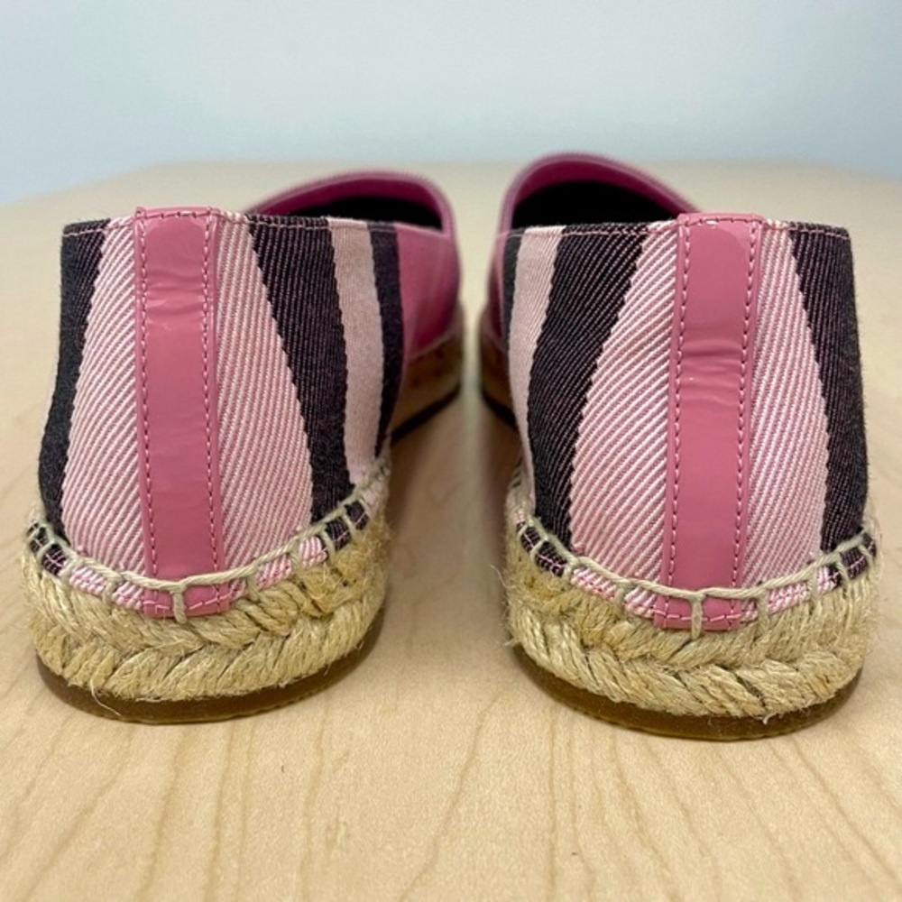 New Burberry Shoes Womens 37 Hodgeson Flat Espadrilles House Check Rose Pink - Picture 4 of 10